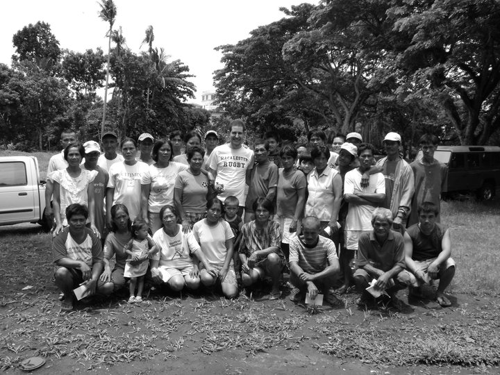 Eitan Feldman and the farm workers in the Philippines