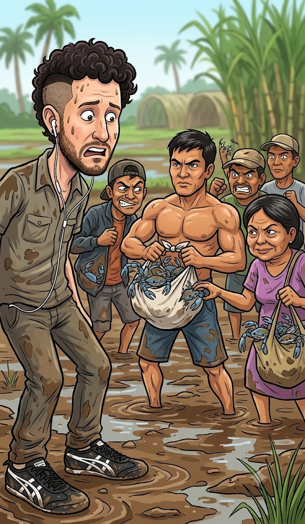 A haul of fresh blue crabs in the fields of Negros
