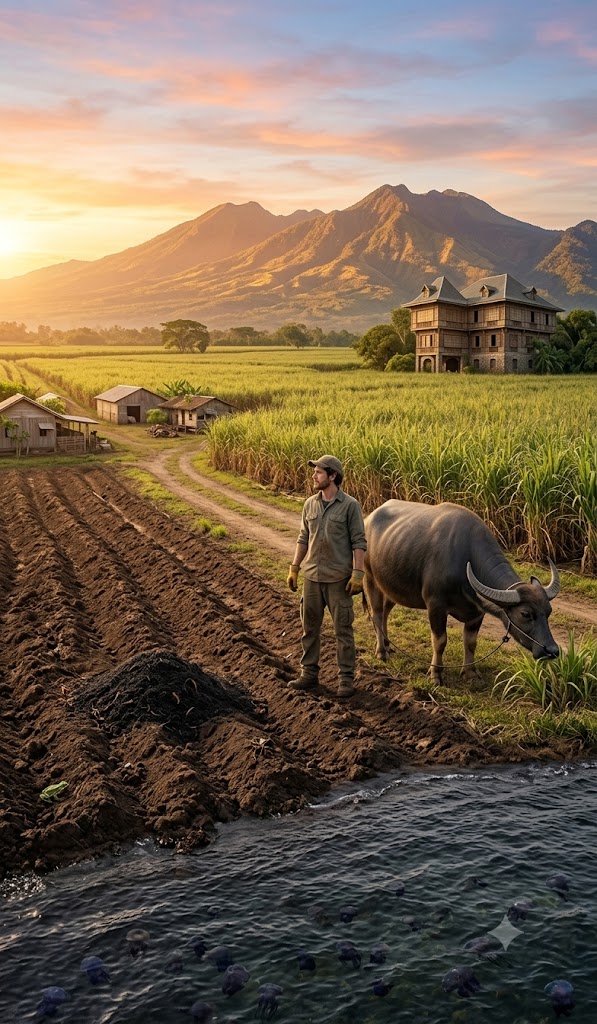 Eitan Feldman working in the fields of Negros