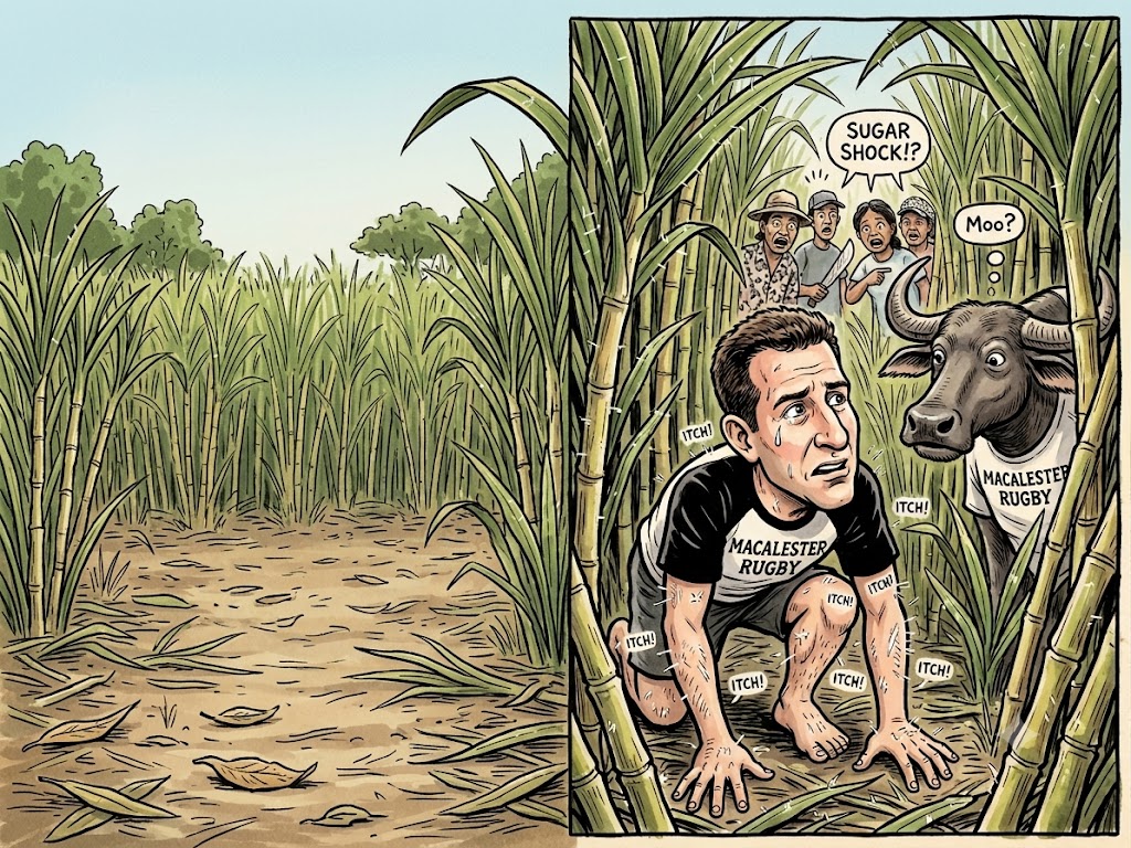 Eitan Feldman working in the sugarcane fields of Negros, Philippines