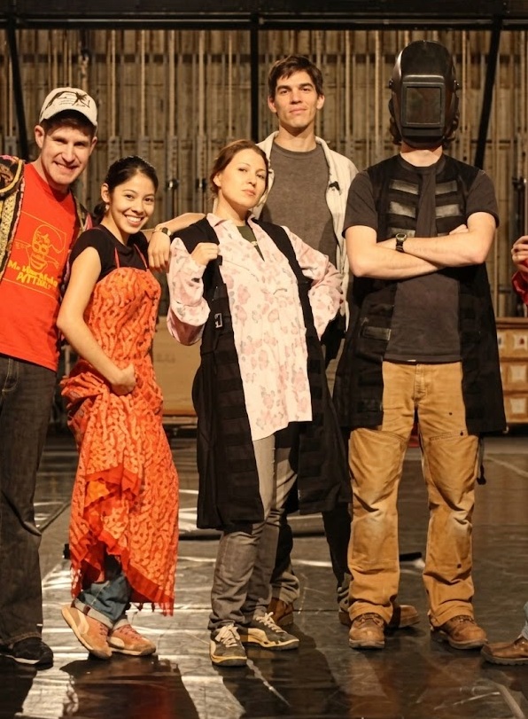 Eitan Feldman and theater peers at Macalester College